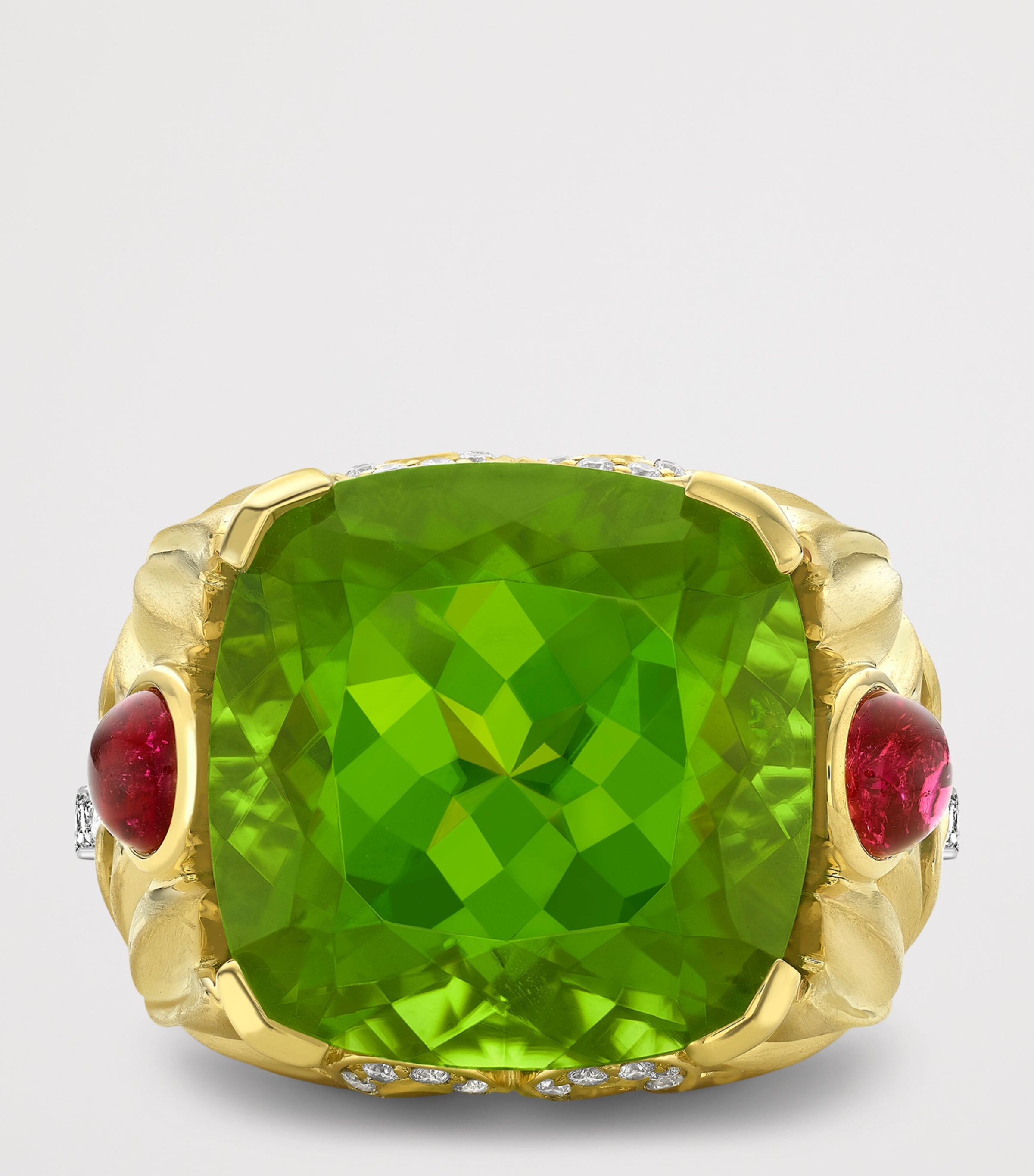 Boodles Yellow Gold, Diamond, Garnet and Peridot The Great Vine Palace Ring Green Image 3