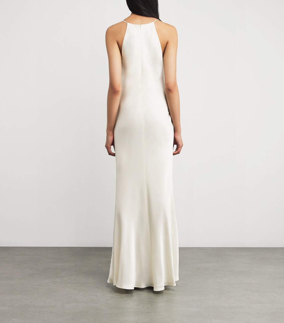 Satin Cowl-Neck Maxi Dress 102 CREAM Image 3