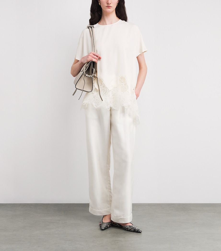 Lace-Trim T-Shirt 0145 BURRO Image 2