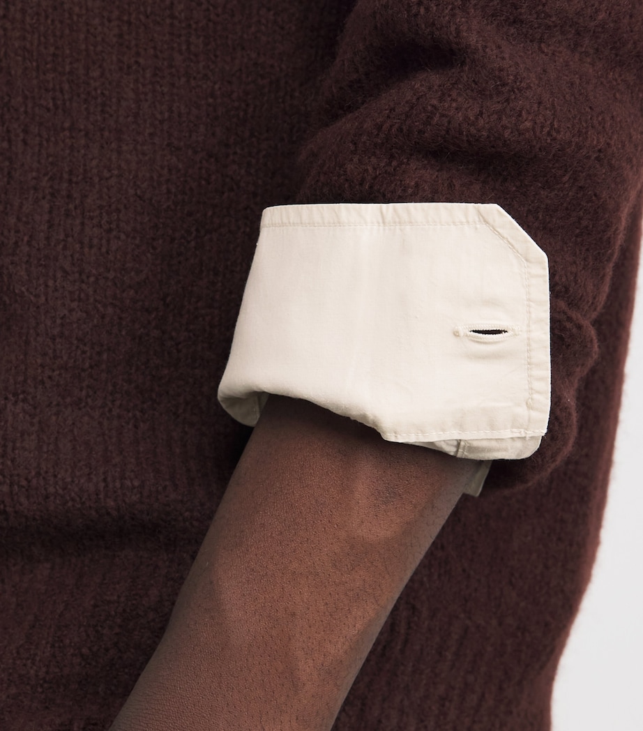 Cotton-Blend Oversized Shirt OATMEAL Image 6