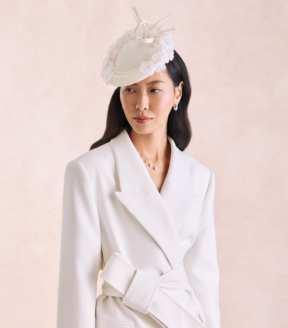 Rachel Trevor-Morgan Flower-Detail Hat Fascinator White Image 1