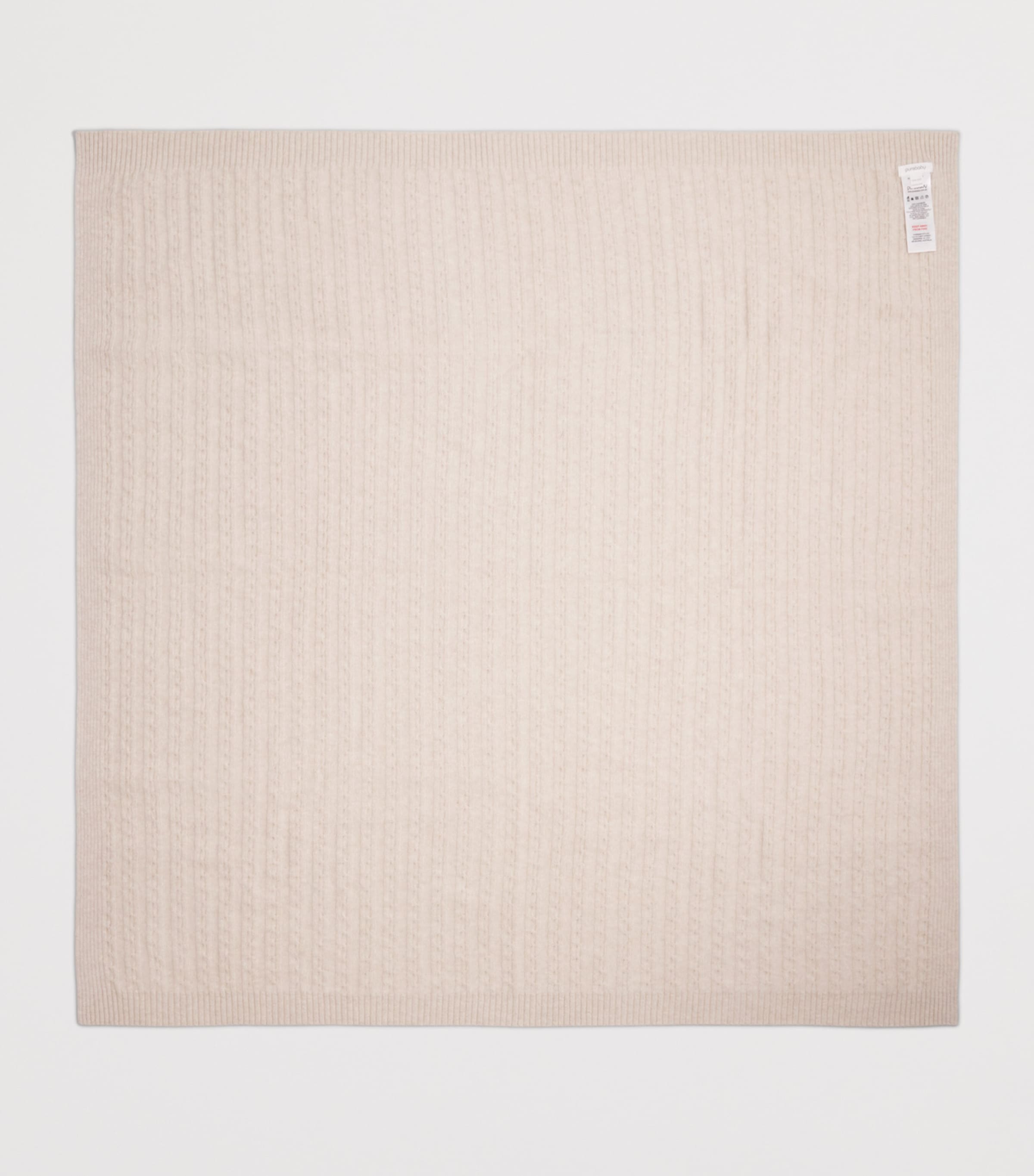 Purebaby Cashmere Cable-Knit Blanket Cmlme Camel Melange Image 2