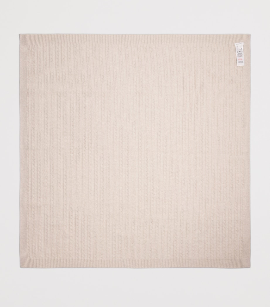 Purebaby Cashmere Cable-Knit Blanket Cmlme Camel Melange Image 2