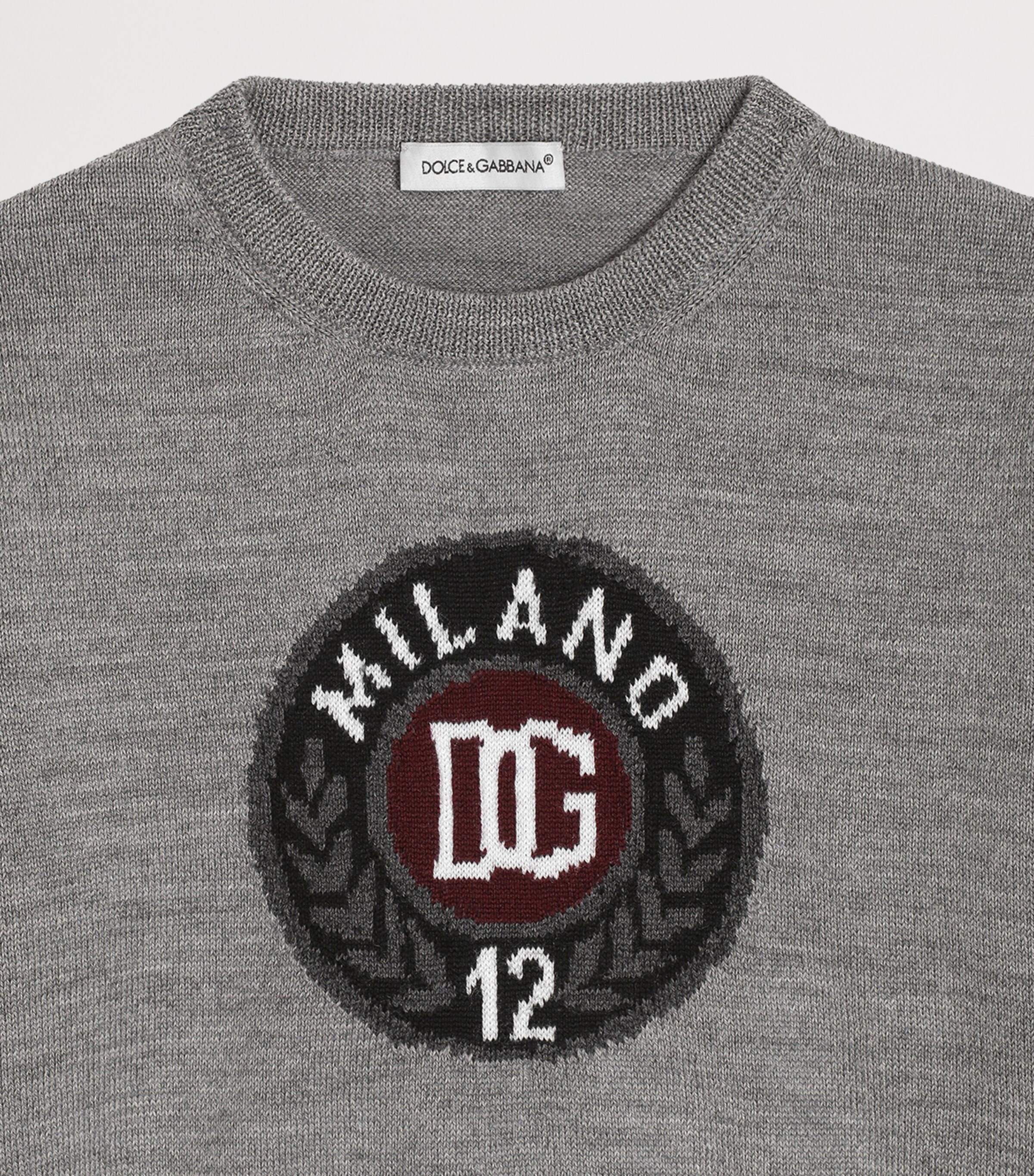 Dolce&Gabbana Kids Virgin Wool Jacquard Sweater (3-30 Months) Image 3