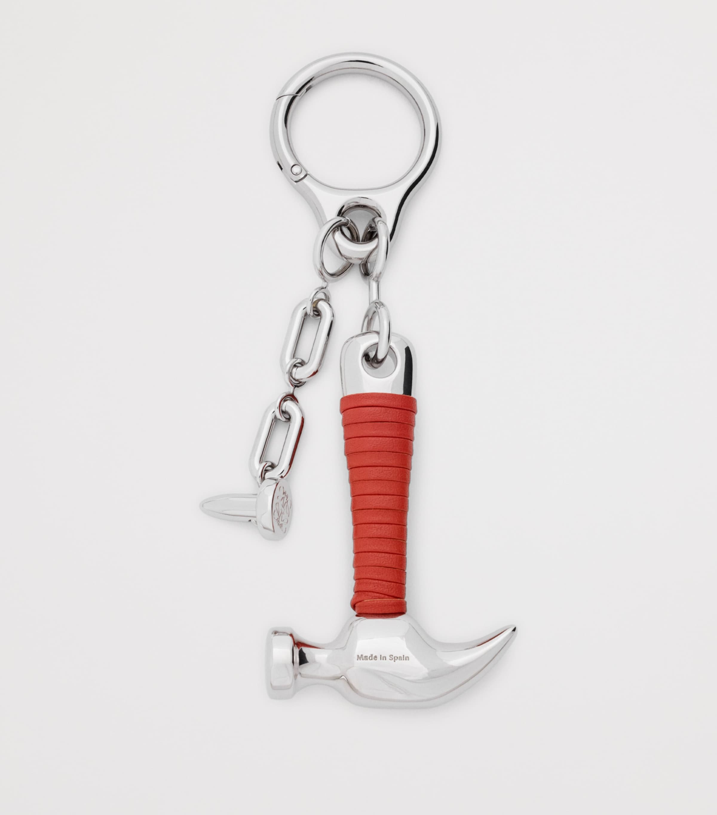 LOEWE Hammer Bag Charm Silver/red Image 3