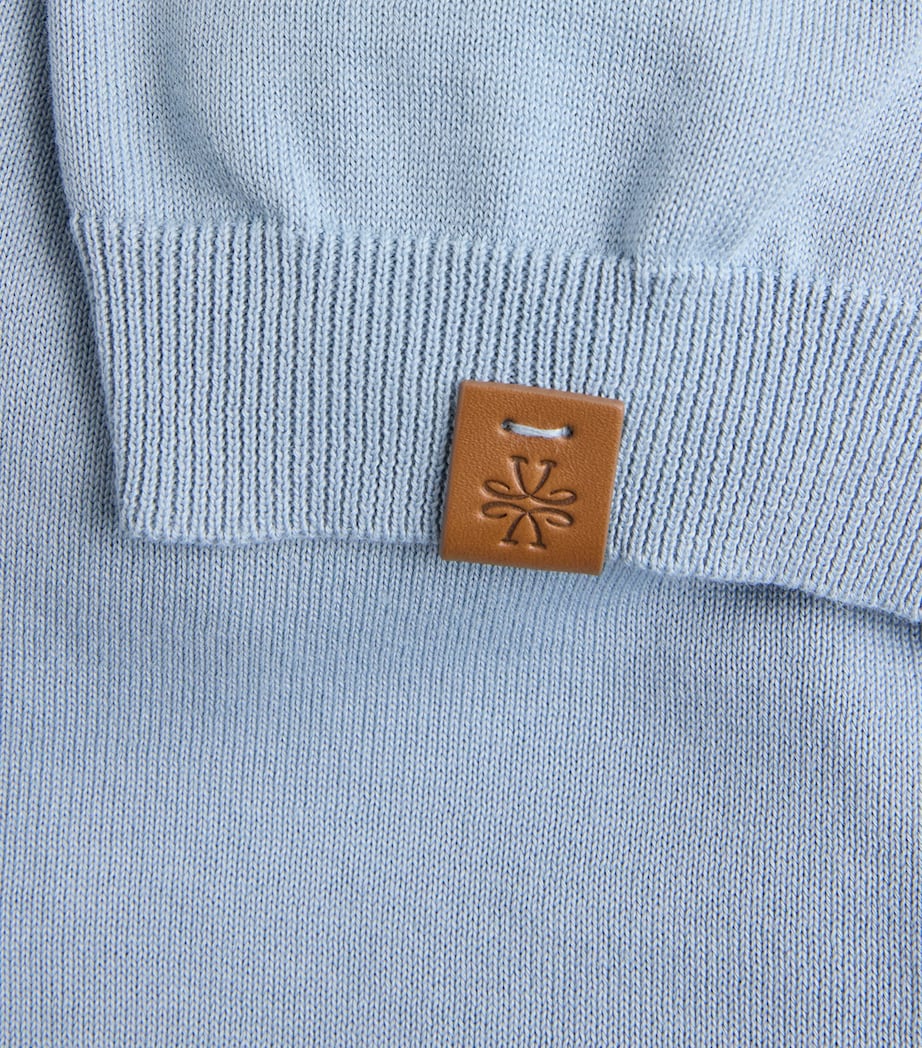 JACOB COHËN Mens Brushed Cotton Polo Shirt Azure Image 6