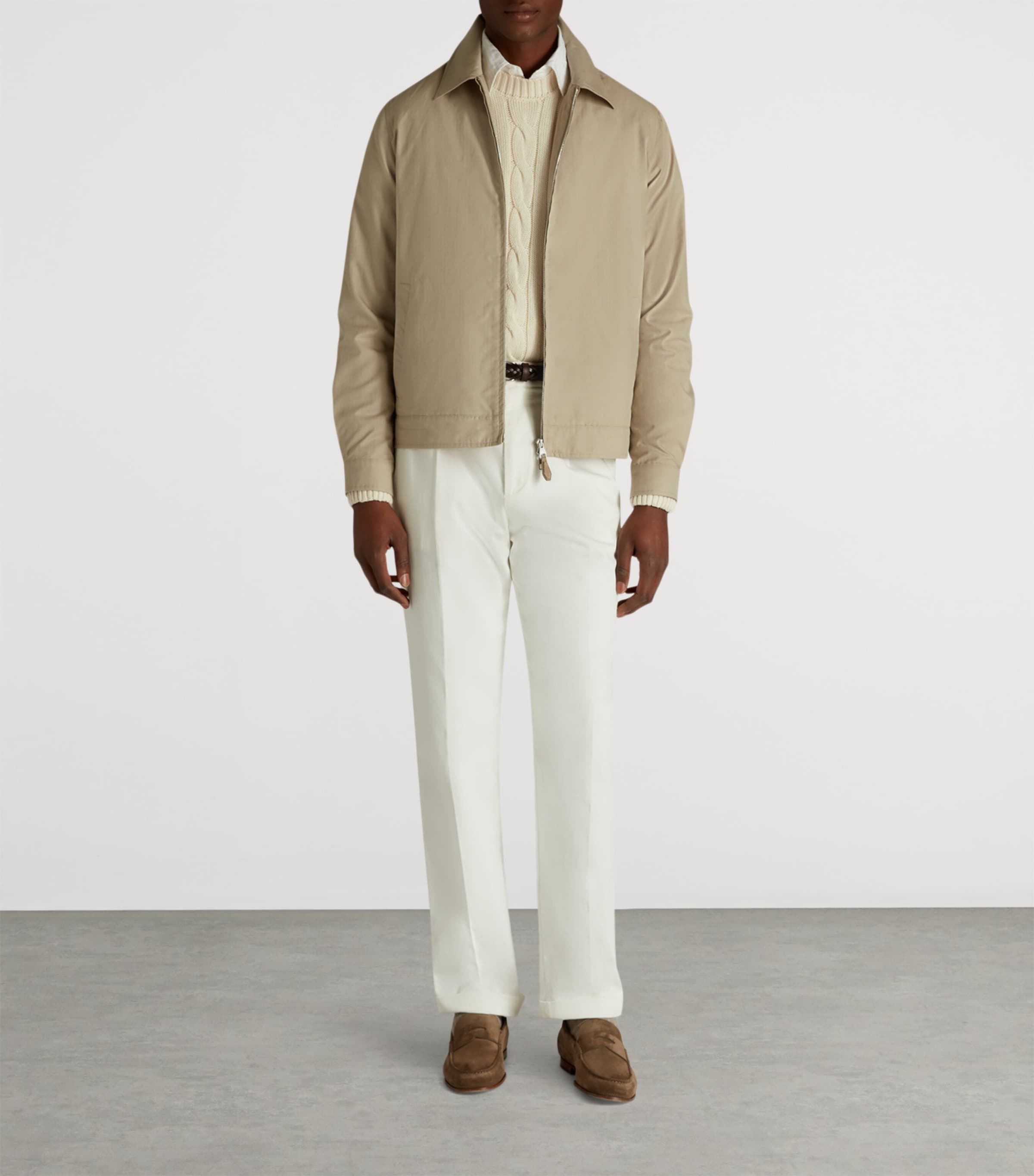 Cotton-Silk Blouson Jacket 267SESAME Image 2