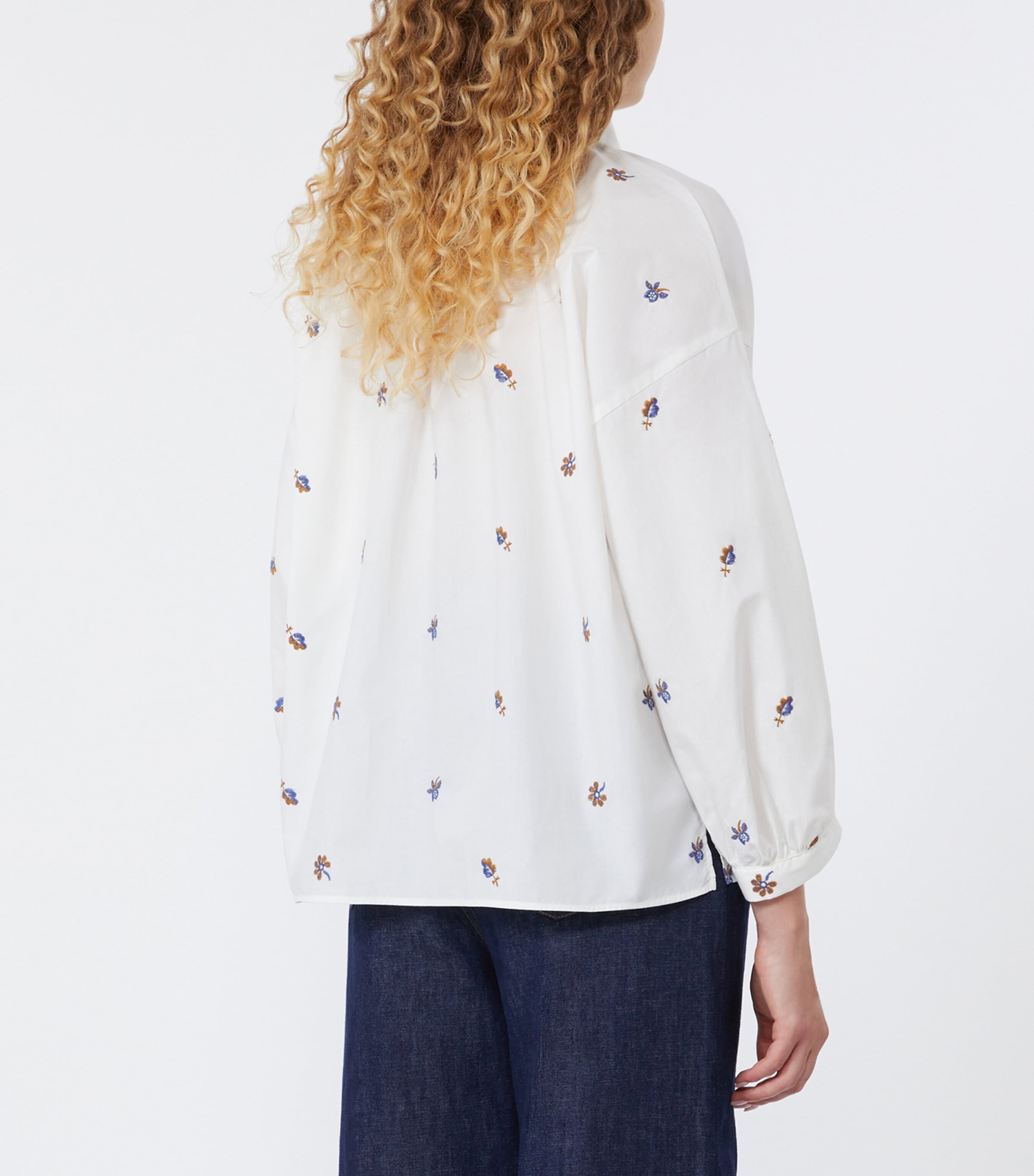 Weekend Max Mara Womens Poplin Embroidered Shirt White Image 4