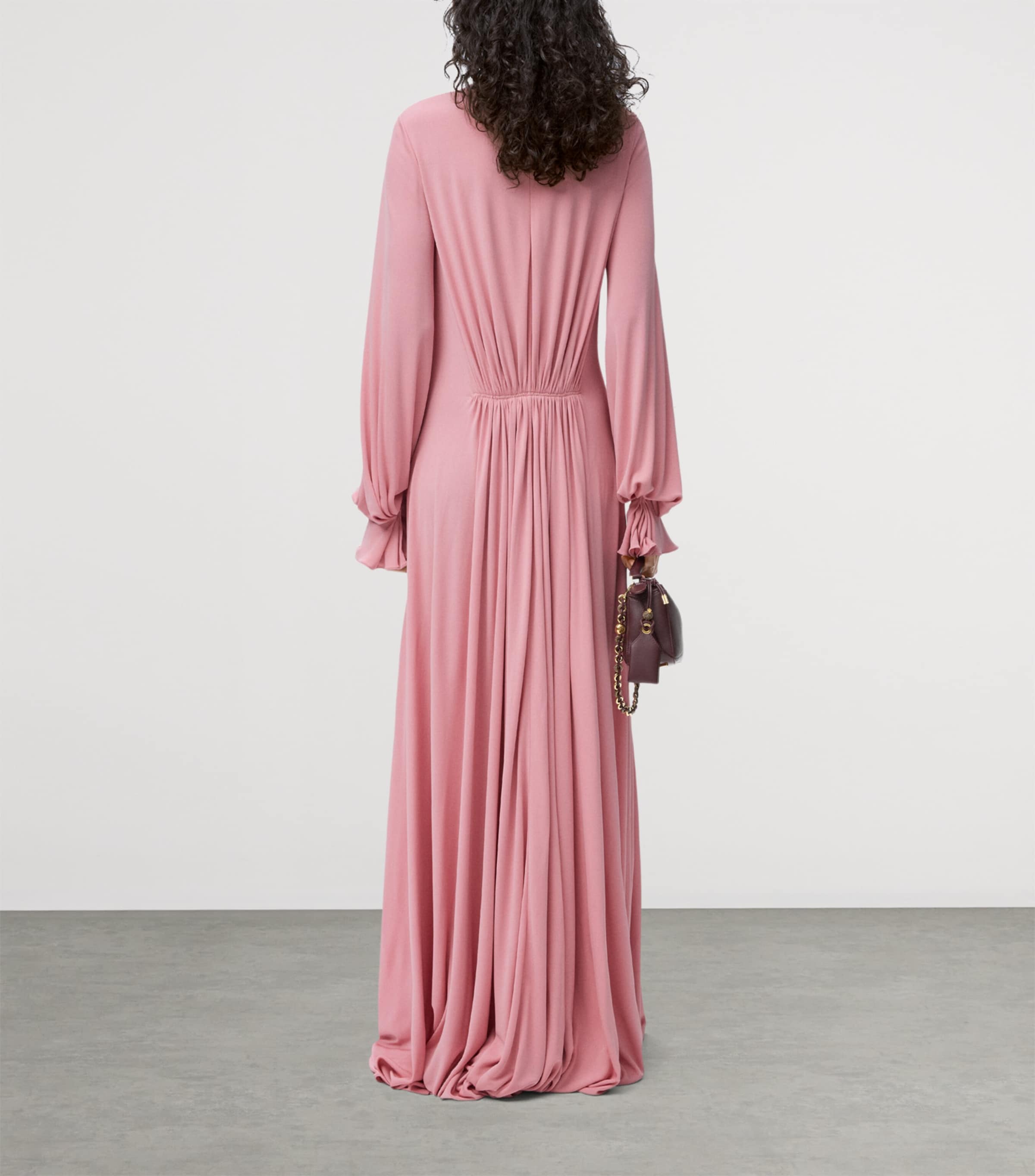 Jersey Draped Maxi Dress PINK Image 3
