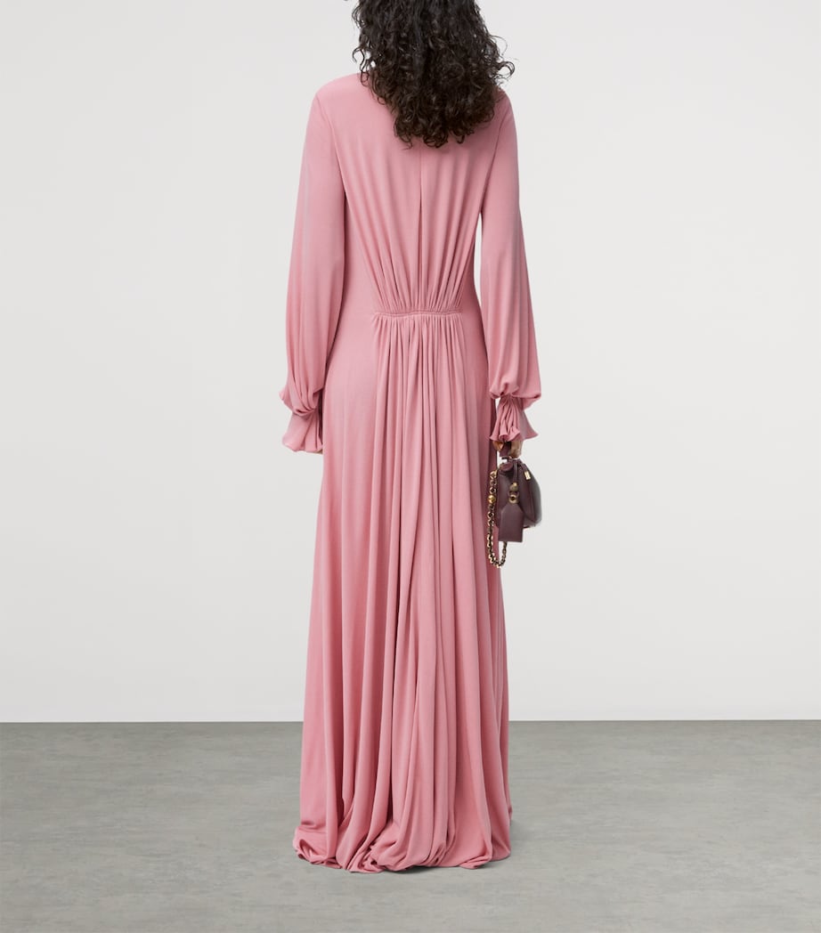Jersey Draped Maxi Dress PINK Image 3