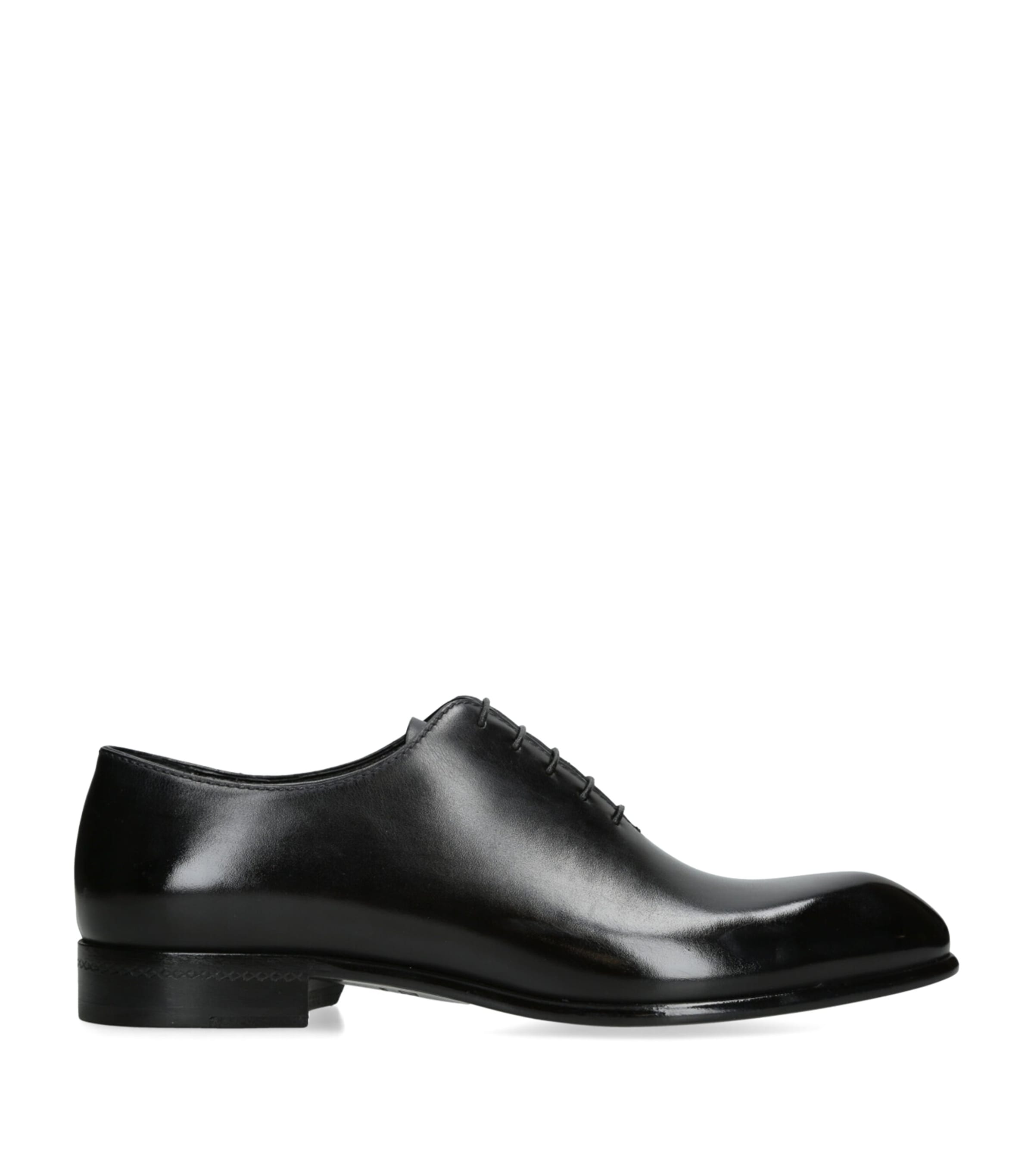 Zegna Leather Vienna Oxford Shoes Black Image 1