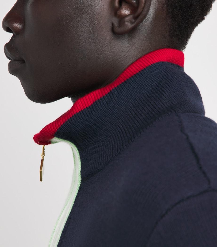 Casablanca Mens Merino Track Jacket Navy Image 3