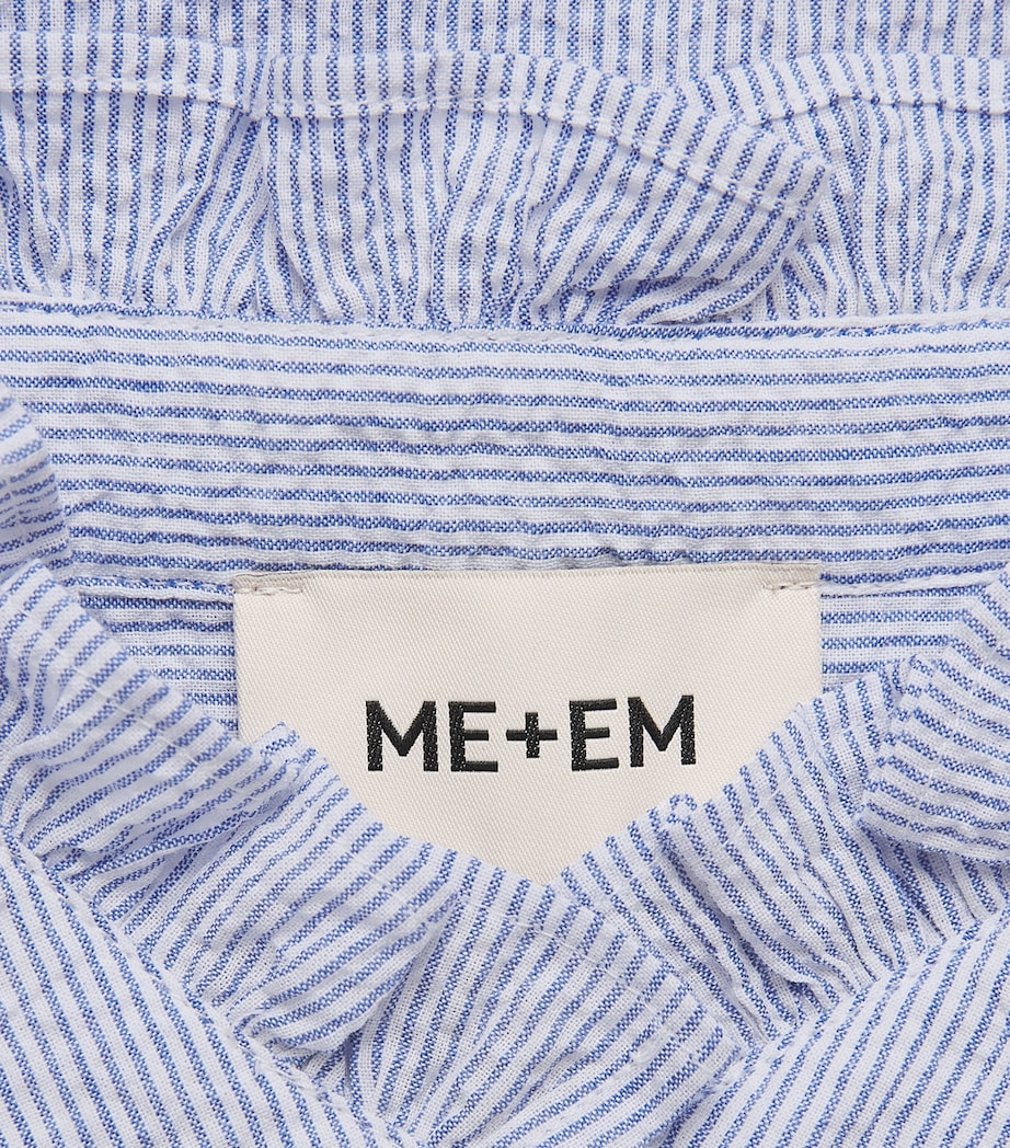 ME+EM Womens Seersucker Stripe Blouse Blue/soft White Image 6