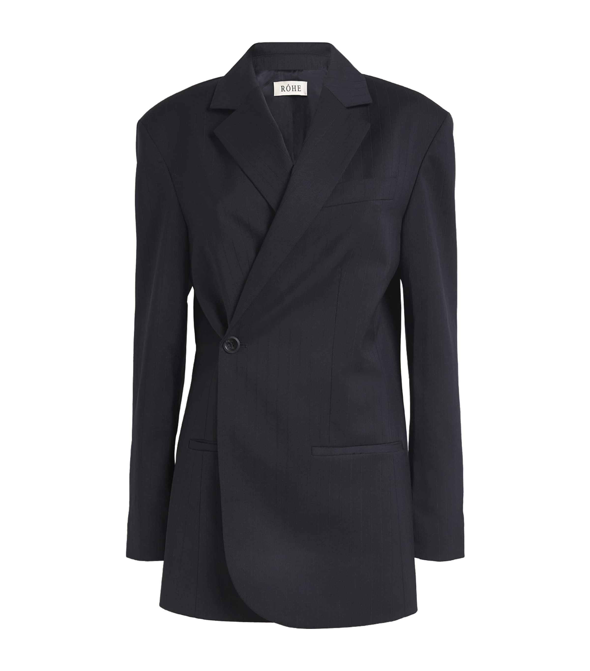 Shop Rohe Wool Overlap Blazer In Black