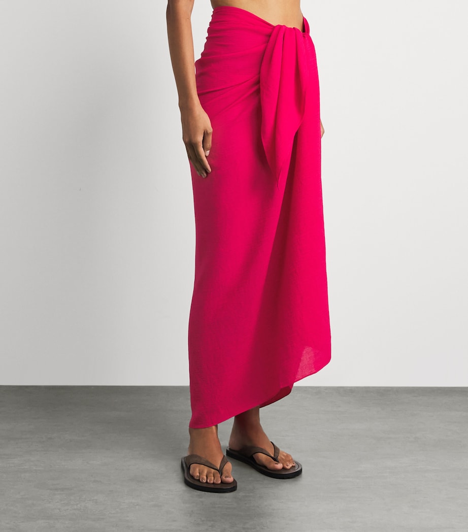 AWAY THAT DAY Womens Paros Sarong Rspbrry Crnkl Linen Image 4