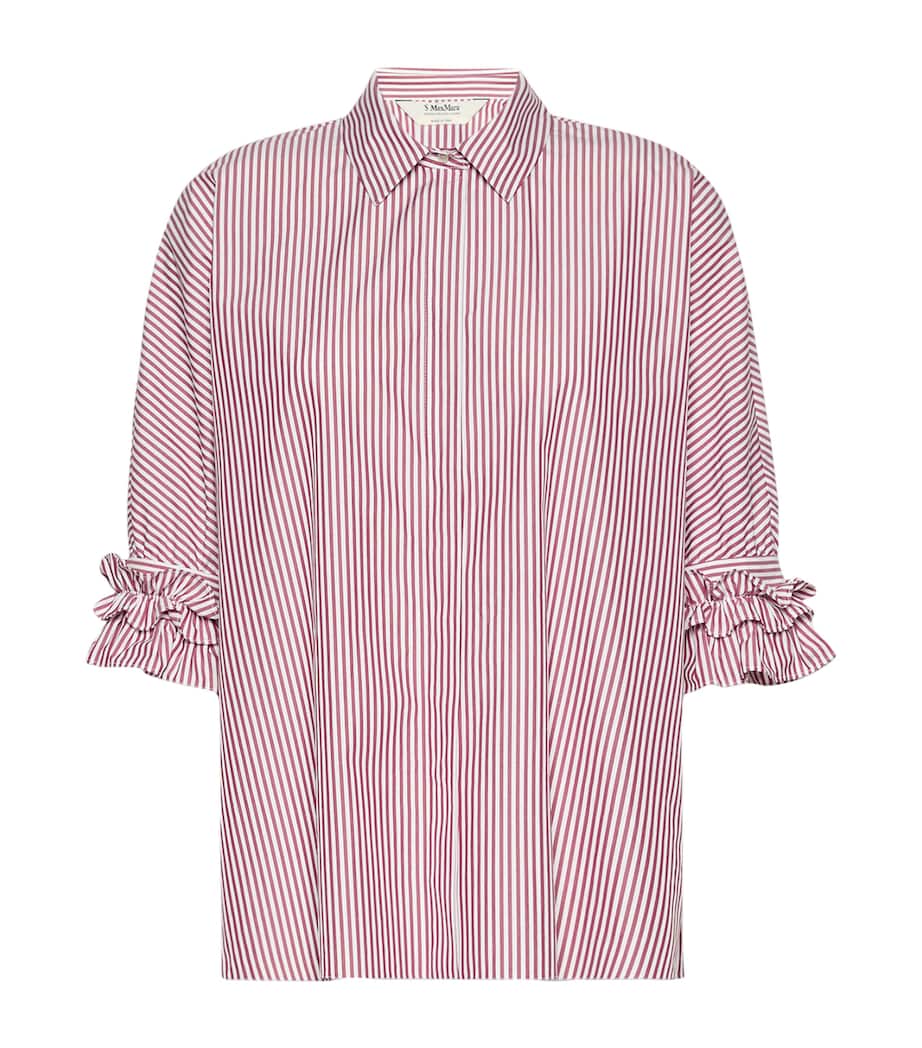 Max Mara Womens Poplin Stripe Shirt Bordeaux Image 1
