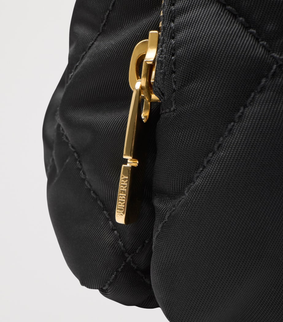 Mini Quilted Horseshoe Backpack BLACK Image 5