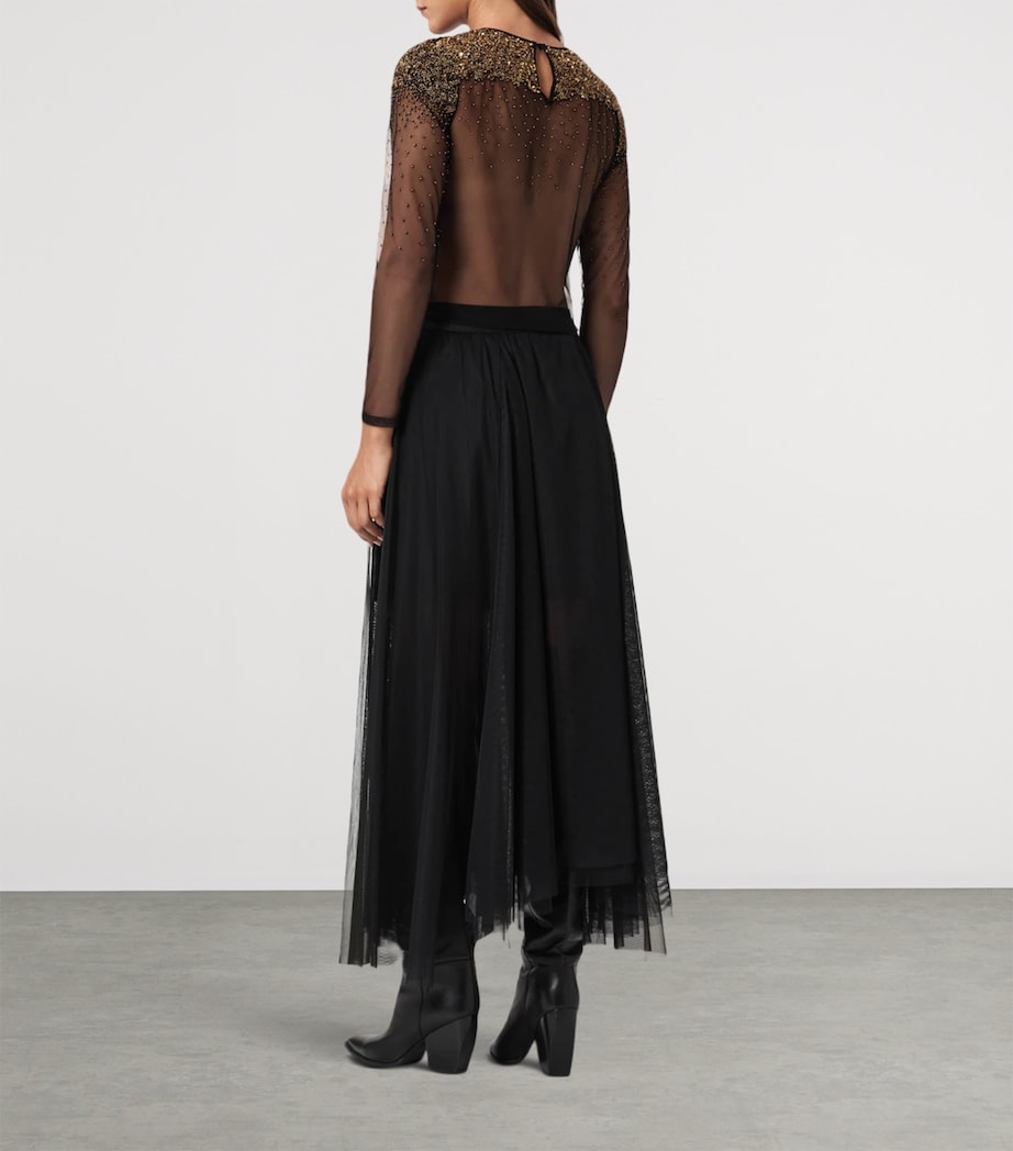 Tulle Ally Midi Skirt BLACK Image 4