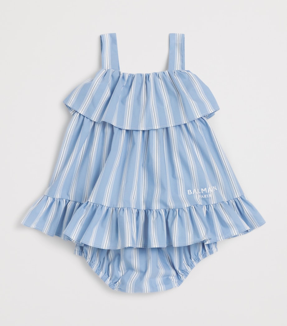 Cotton-Blend Dress and Bloomers Set (6-36 Months) 685BC CELESTE/BIANCO Image 3