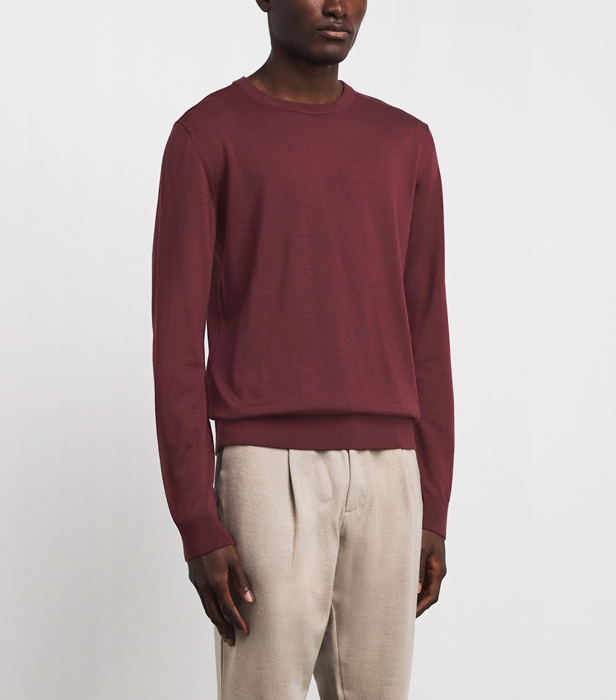 Pal Zileri Mens Wool Sweater Bordeaux Image 4