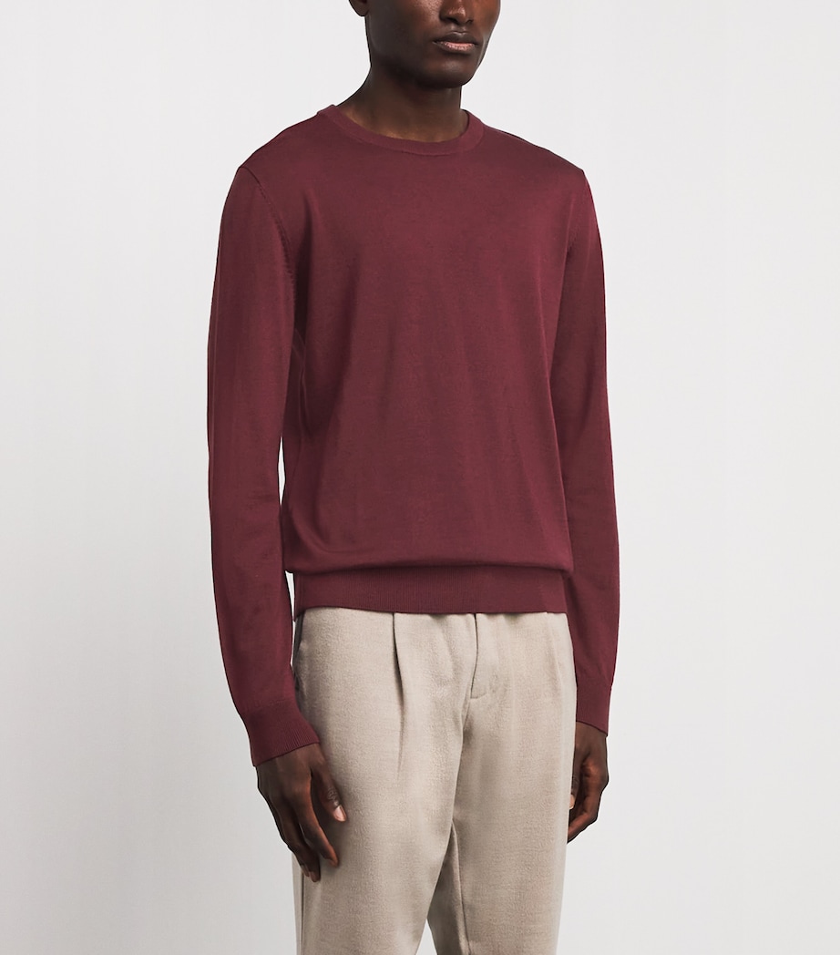 Pal Zileri Mens Wool Sweater Bordeaux Image 4