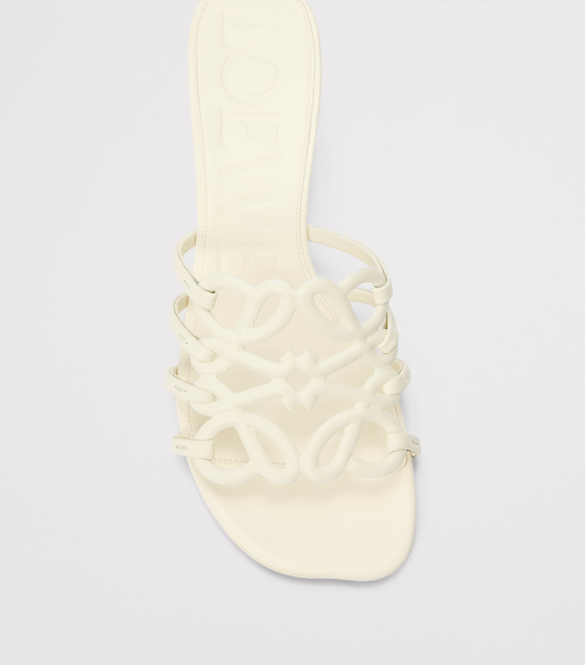 LOEWE x Paula's Ibiza Leather Petal Anagram Heeled Slides 45
