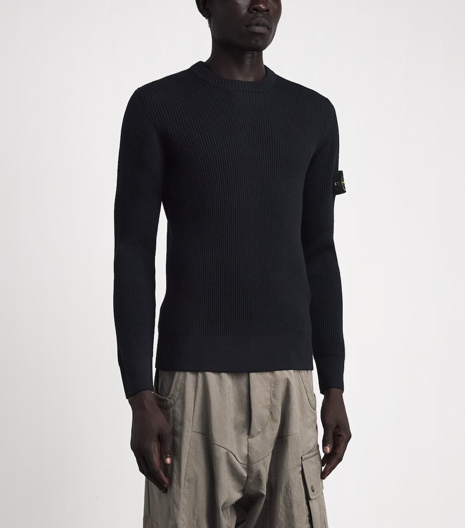 Stone Island Mens Wool Compass Sweater Image 4
