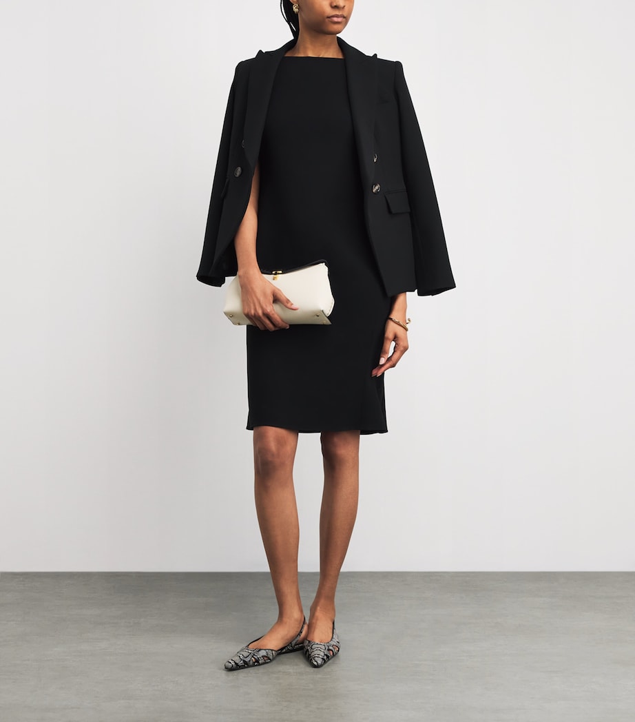 Admiral Crepe Midi Shift Dress 001 BLACK Image 2