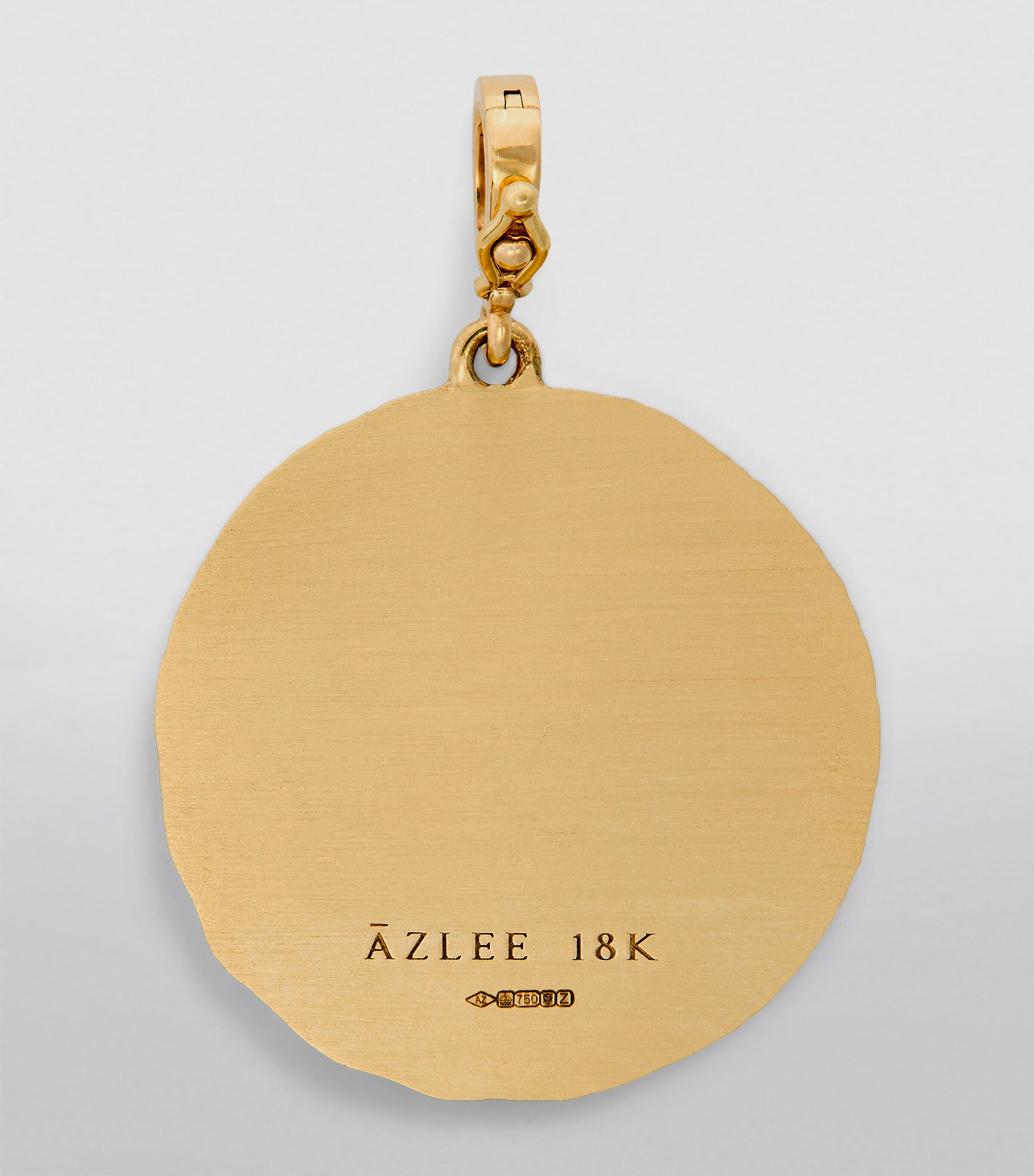Azlee Large Yellow Gold and Diamond Sunburst Coin Charm | Harrods US