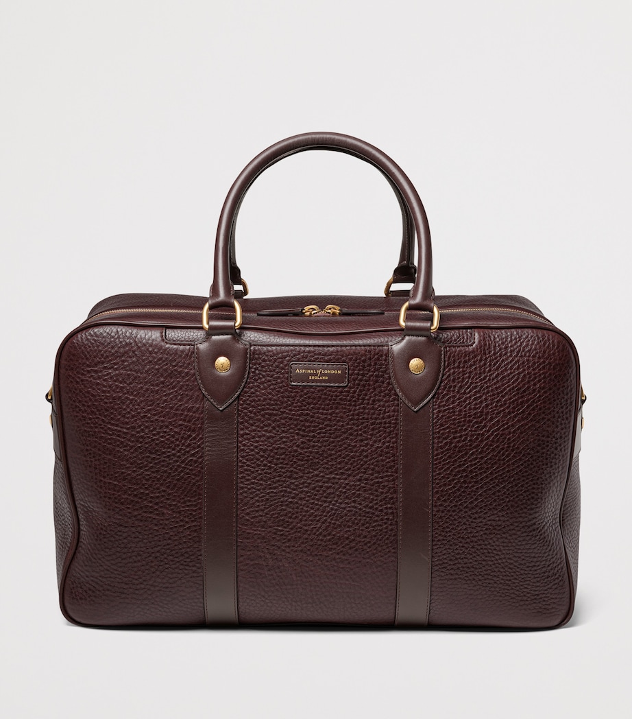 Aspinal Of London Grained Leather 36-Hour Holdall Conker Image 3