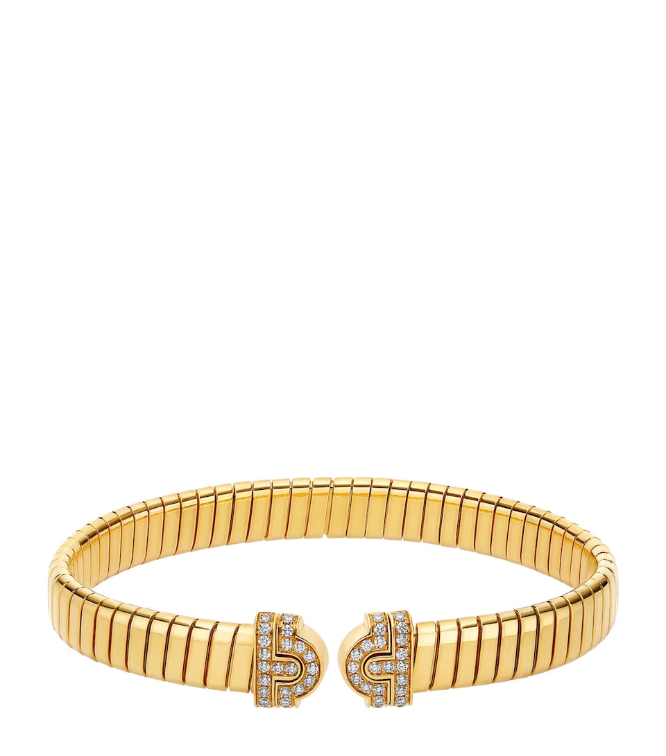 Yellow Gold and Diamond Tubogas Bangle
