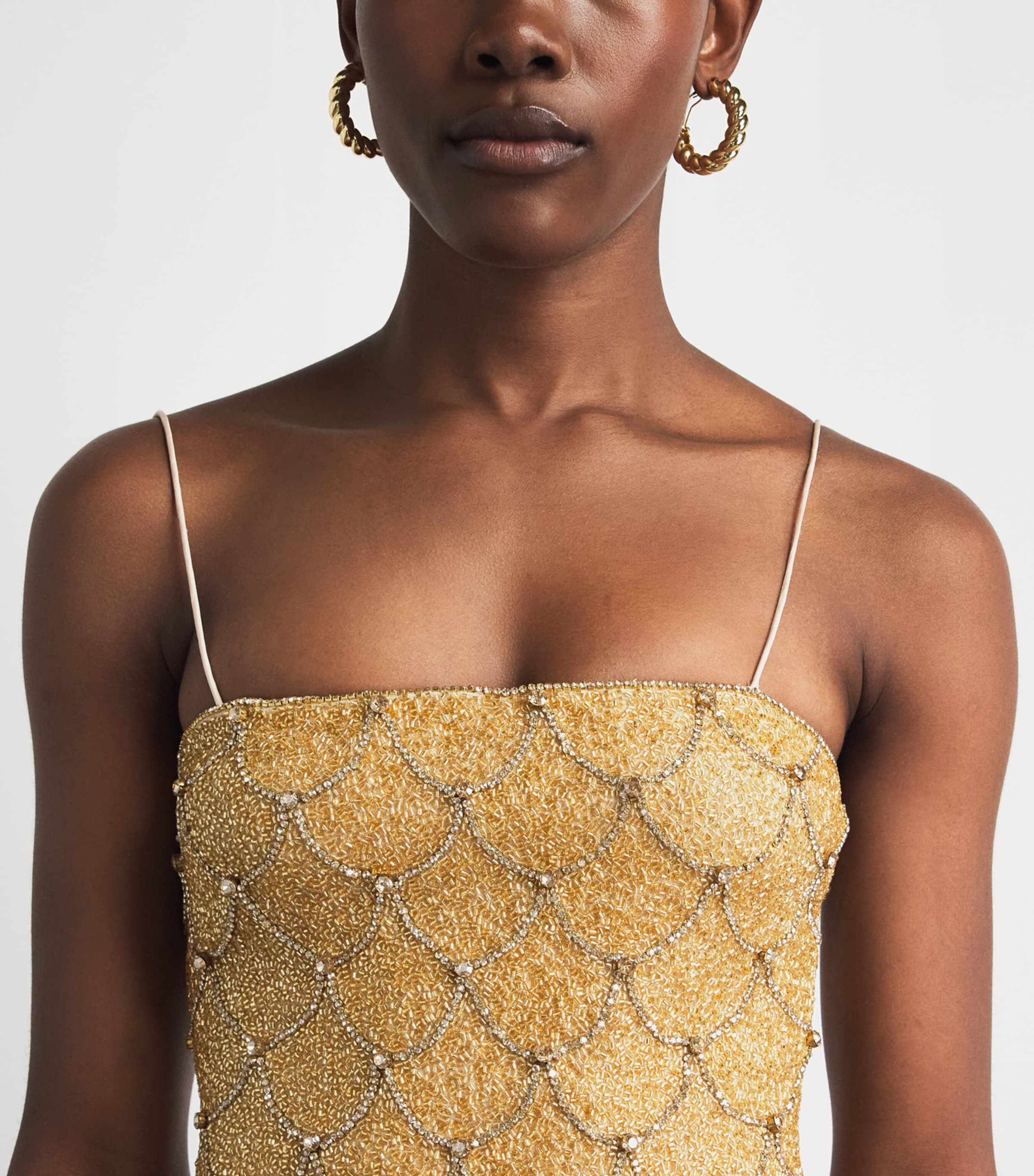 Alice+Olivia Gold Embellished Nina Mini Dress | Harrods US