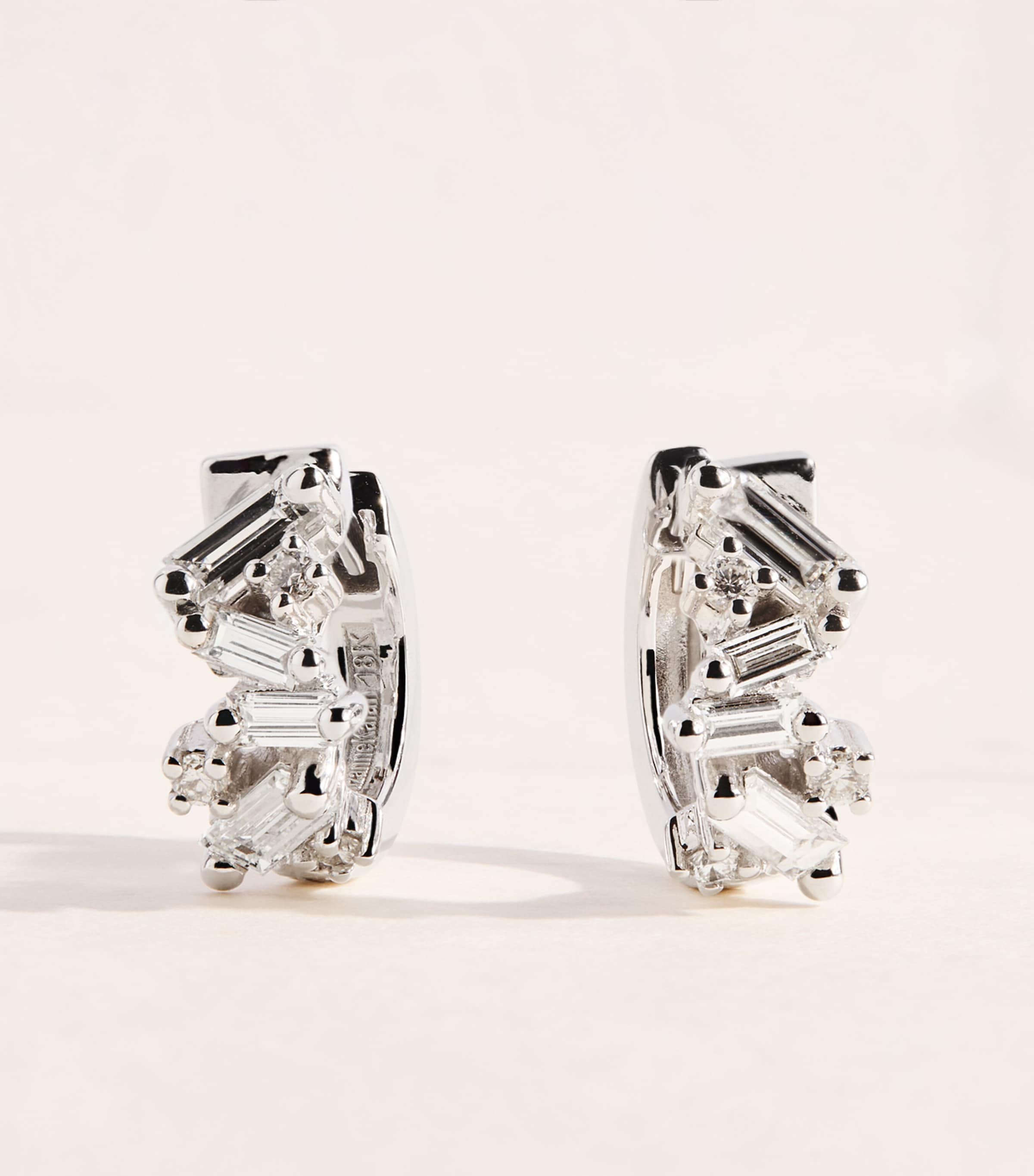 Suzanne Kalan White Gold and Diamond Frenzy Huggie Earrings Wg/wd Image 1
