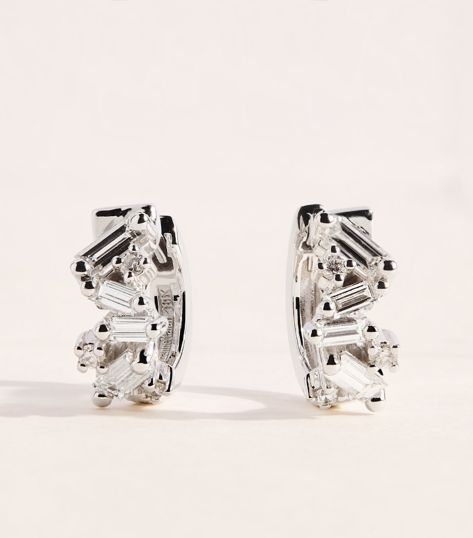 Suzanne Kalan White Gold and Diamond Frenzy Huggie Earrings Wg/wd Image 1
