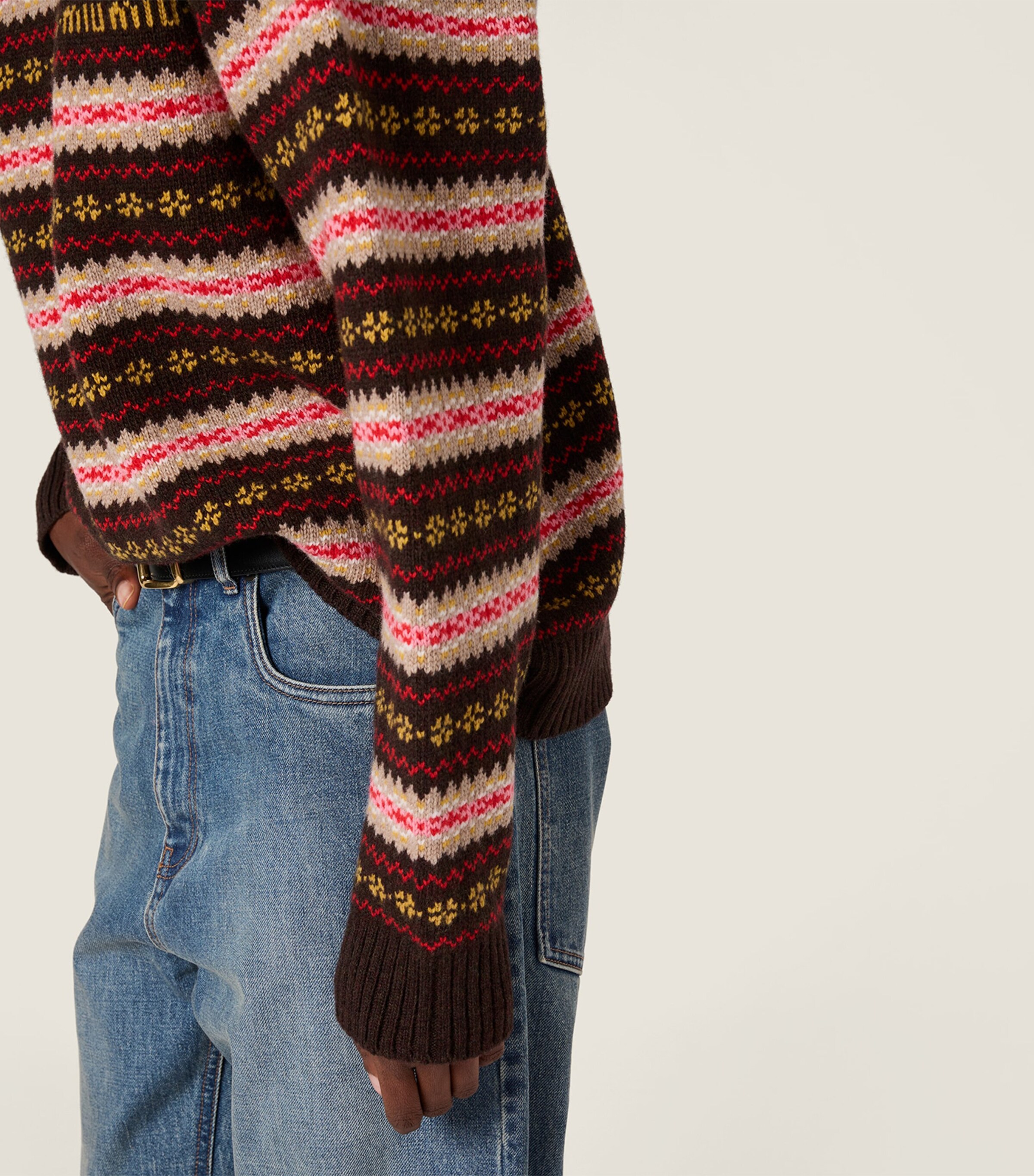 Miu Miu Womens Wool Fair Isle Sweater Image 4