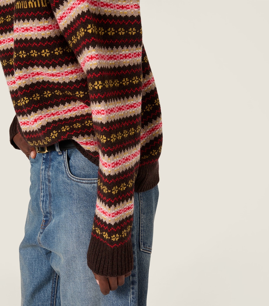 Miu Miu Womens Wool Fair Isle Sweater Image 4