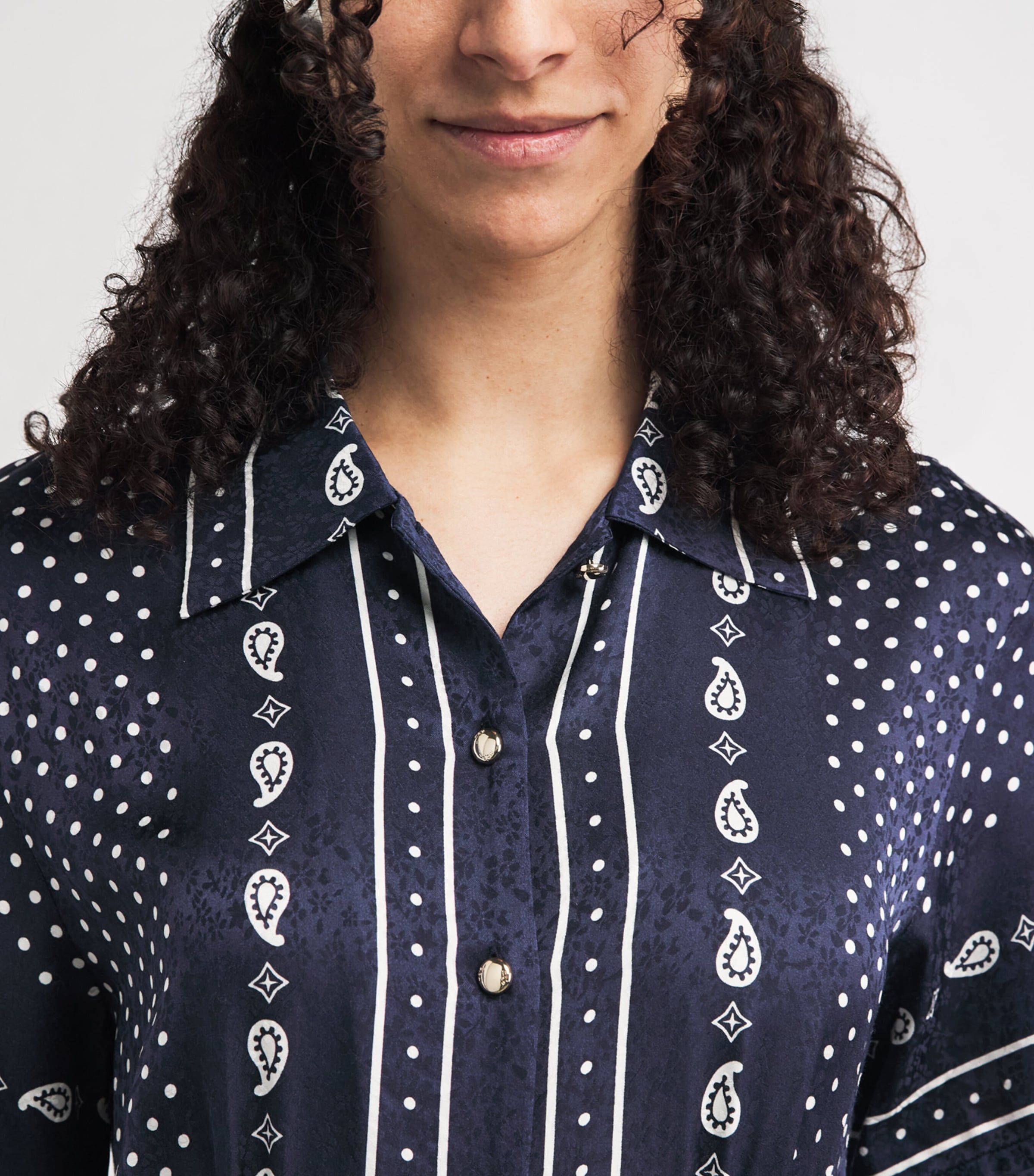 Printed Midi Dress NAVY POLKA DOT Image 5