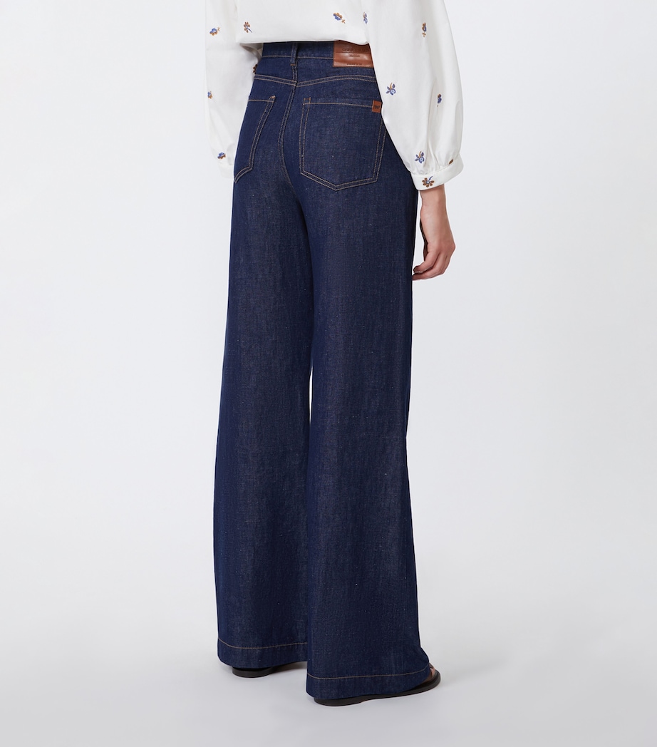 Weekend Max Mara Womens Wide-Leg Jeans Navy Image 4