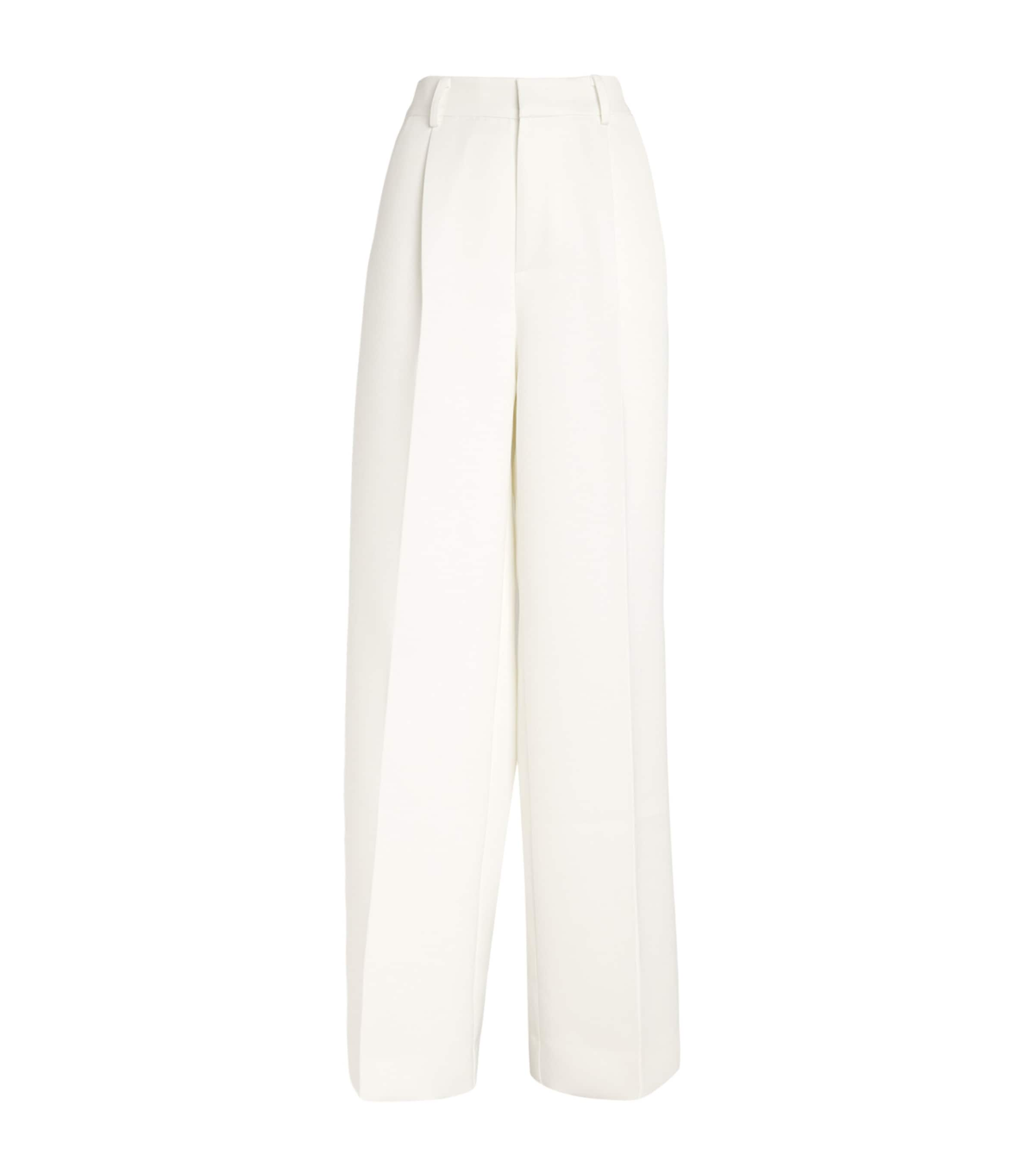 Herve Leger Satin Simone Trousers In White