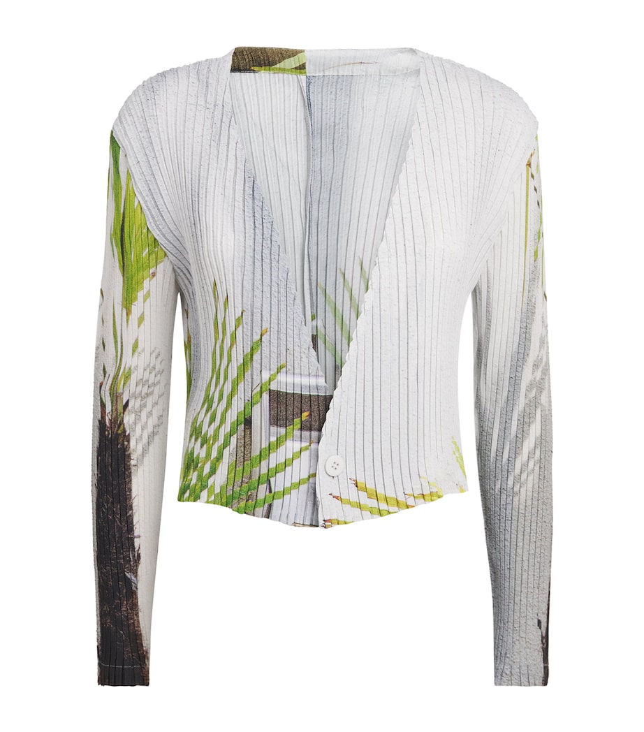 Issey Miyake Womens Urban Jungle Pleats Cardigan White Hued Image 1