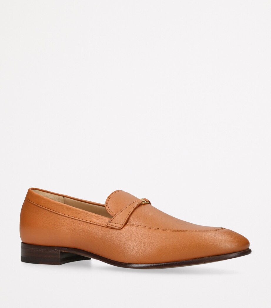 Valentino Garavani Leather Pat VLogo Loafers Tan Image 3