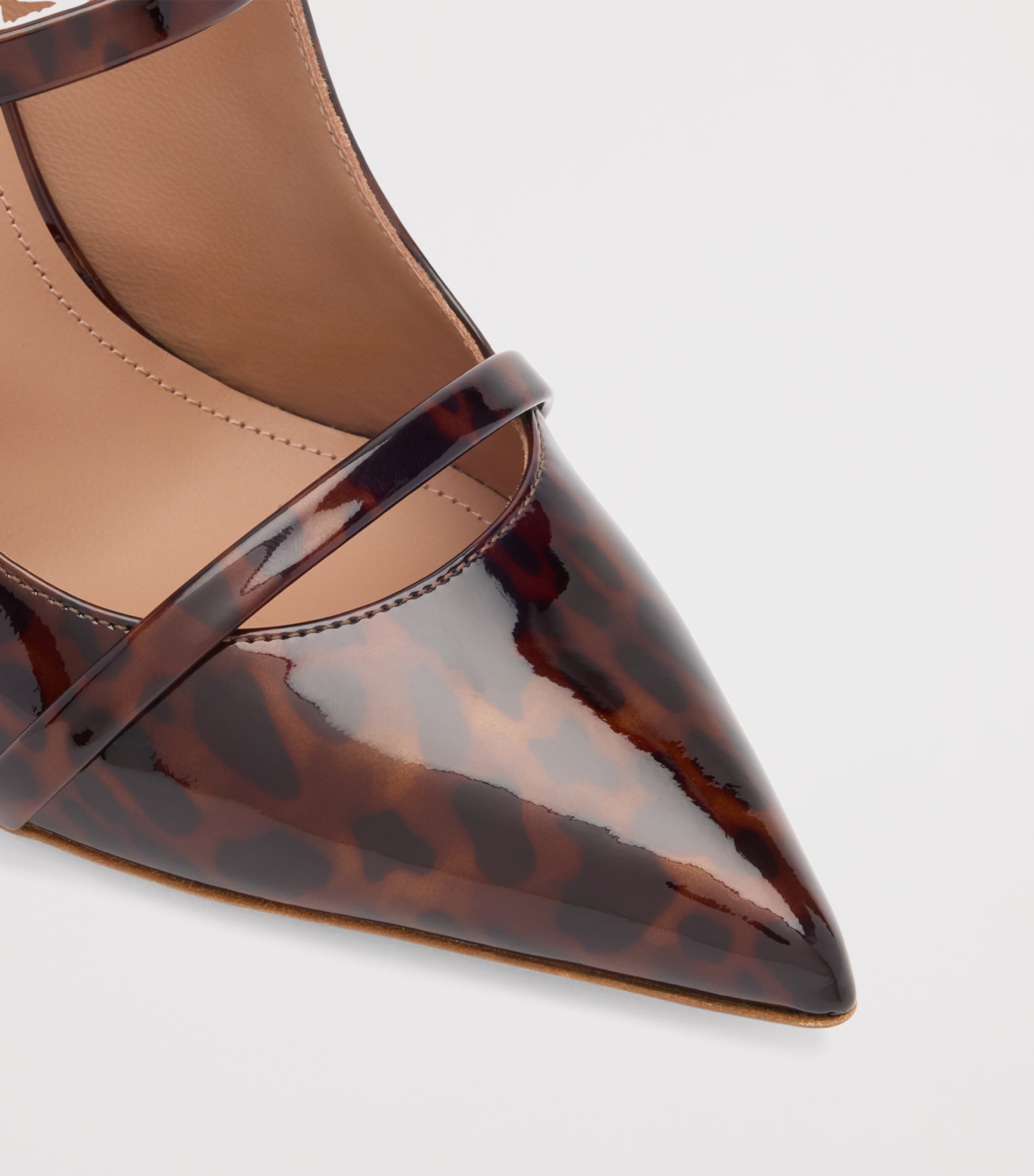 Patent Leather Leopard Print Maureen Heeled Mules 100 BROWN Image 5