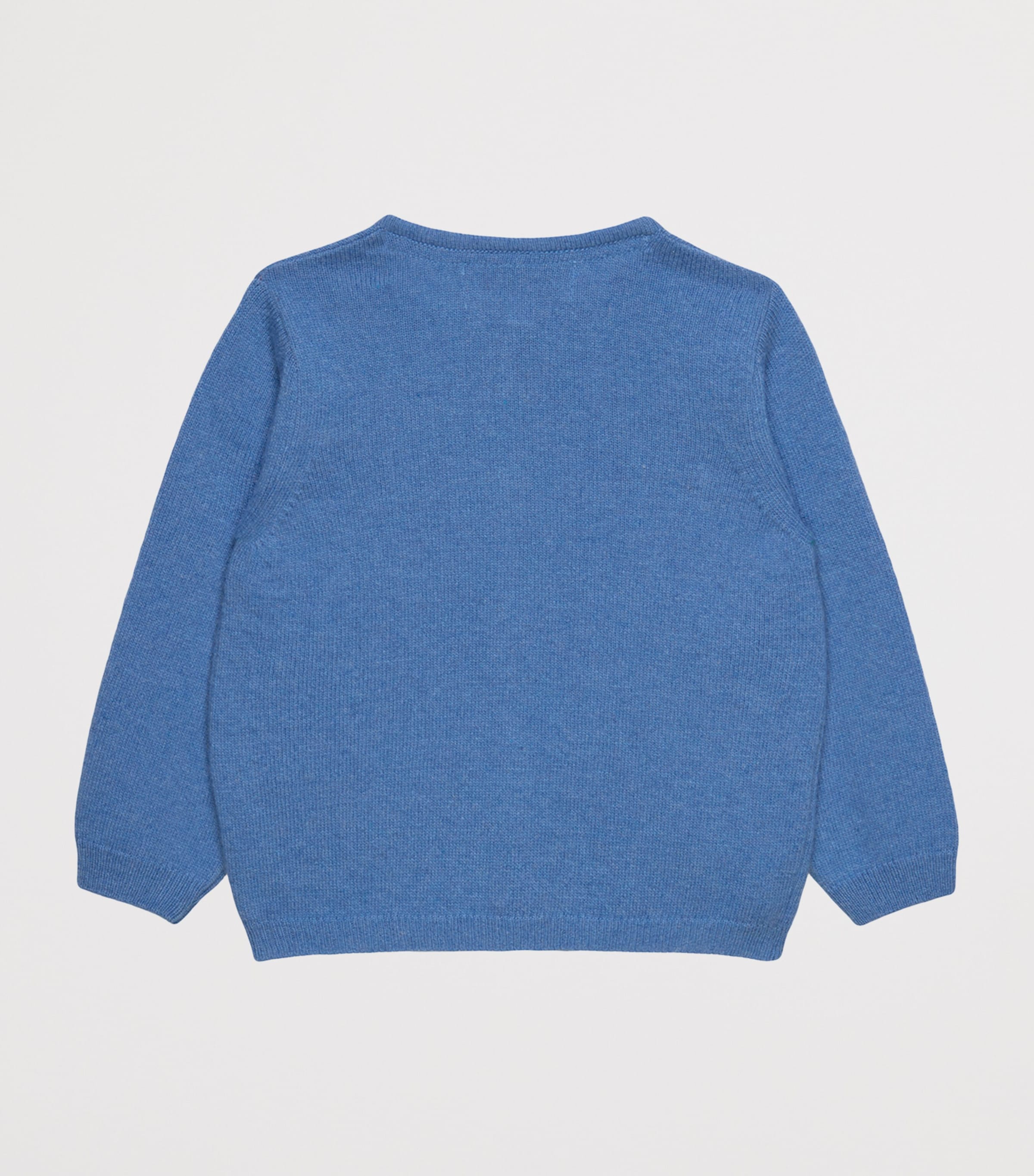 Trotters Wool-Blend Mitsi Cardigan (3-24 Months) Blue Image 2