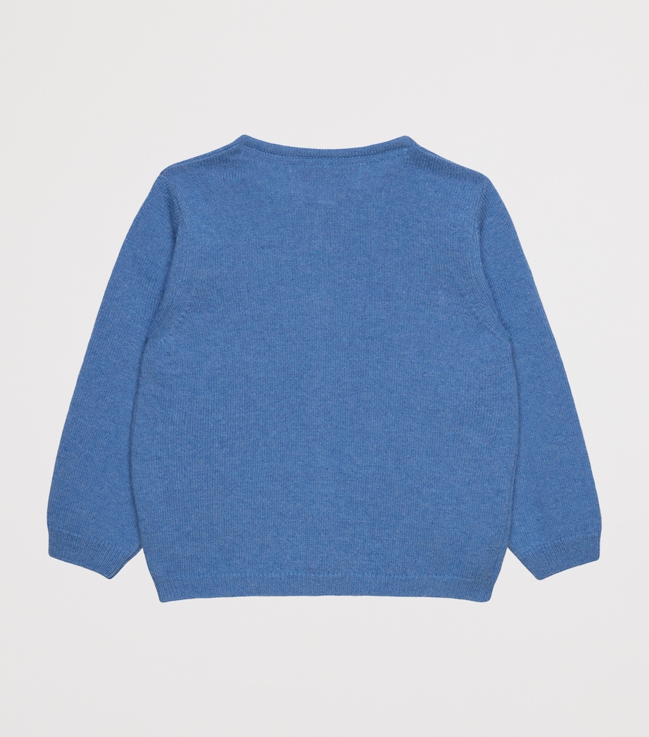 Trotters Wool-Blend Mitsi Cardigan (3-24 Months) Blue Image 2
