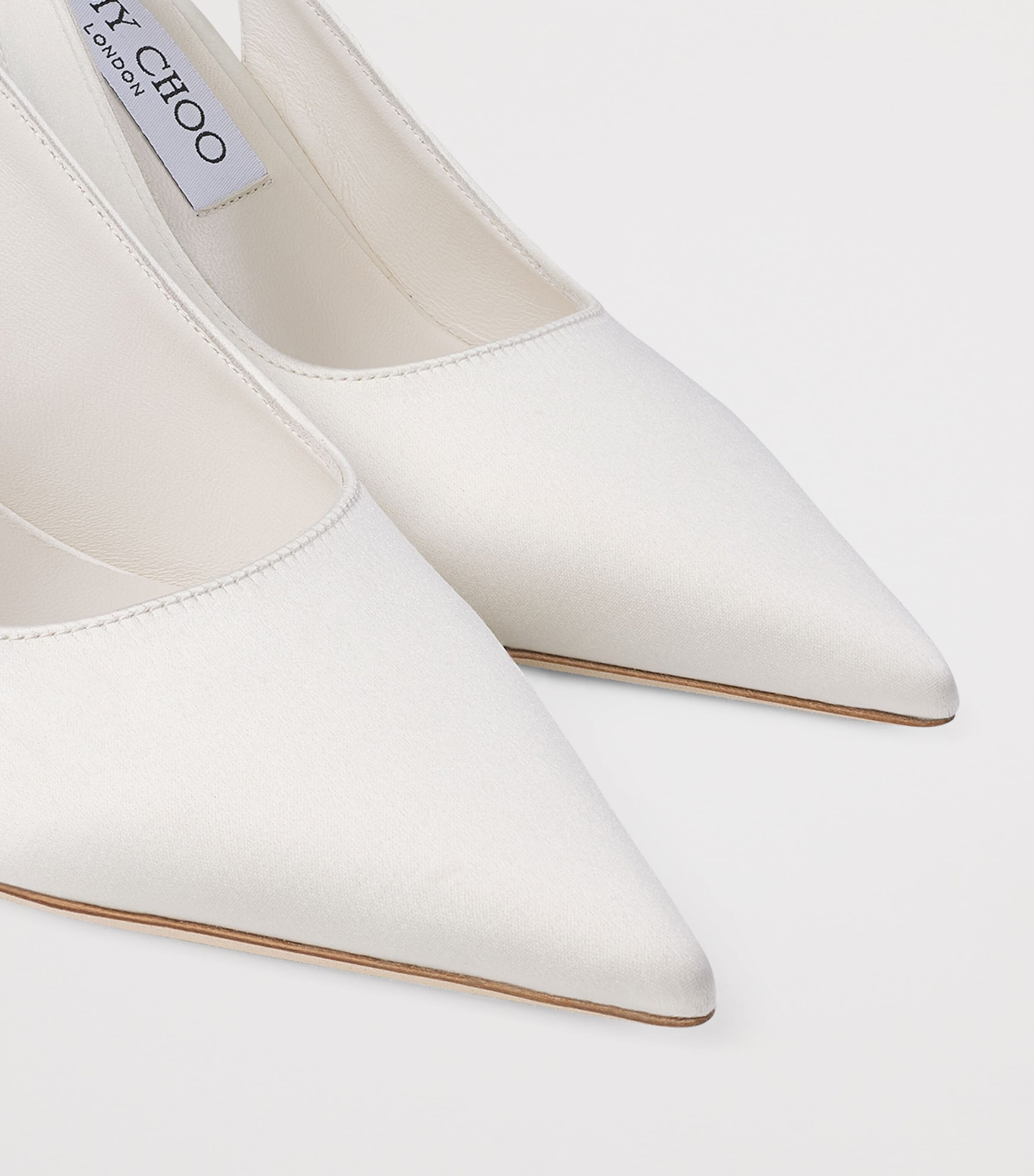 Jimmy Choo Love 85 Satin Slingback Pumps Ivory Image 5