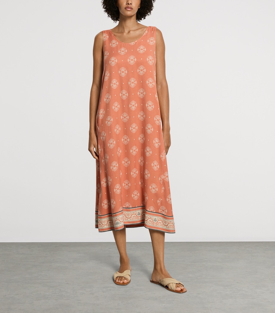 Hanro Womens Patterned Scoop-Neck Midi Dress Pencil Mariposa Image 2