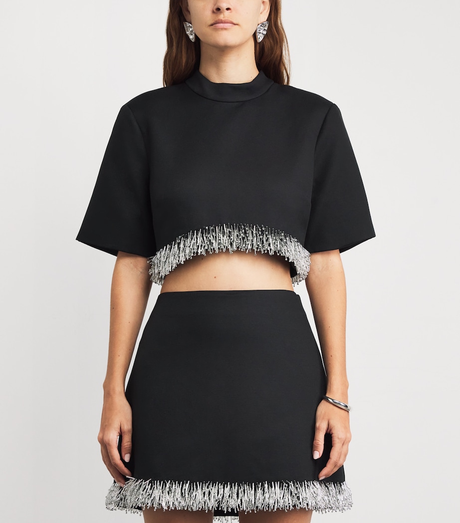 Embellished Jalen Crop Top BLACK Image 3