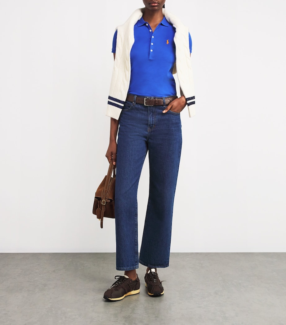 Cotton Julie Polo Shirt BLUE Image 2