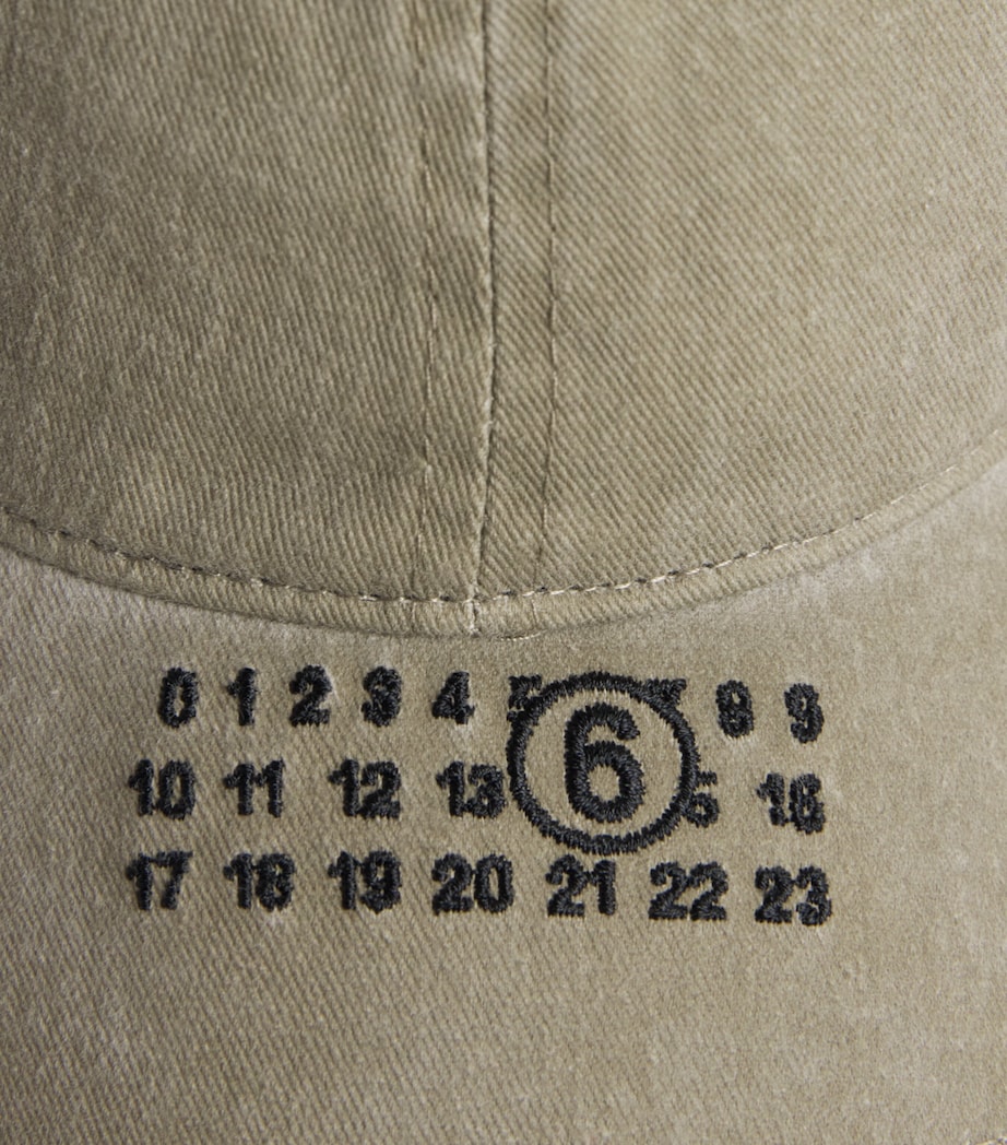 MM6 Maison Margiela Cotton Logo Baseball Cap Khaki Image 4