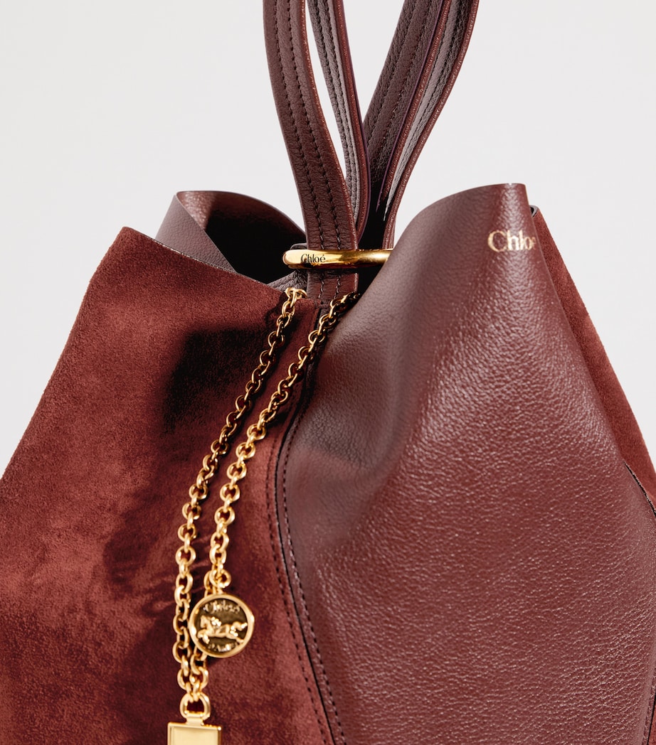 Medium Leather Spin Tote Bag CRAFTY BROWN Image 6